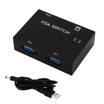 

Set-Top Box VGA Switch 2 in 1 Out 2 Port Splitter TV Projector PC Switches K1AB