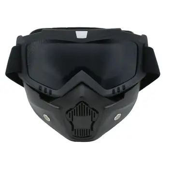 

Personal Protection Tool Full Frame Goggles Sunglasses Eye Mouth Nose Protecttion Face Mask Black