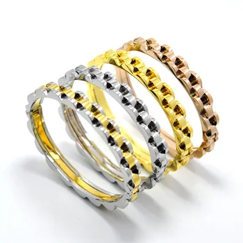 

FYSARA Punk Men Jewelry Smooth Simple Watchhand Bracelets Gold Color Silver Big Wide Bracelets Paved Clasps Belt Buckle Bangles