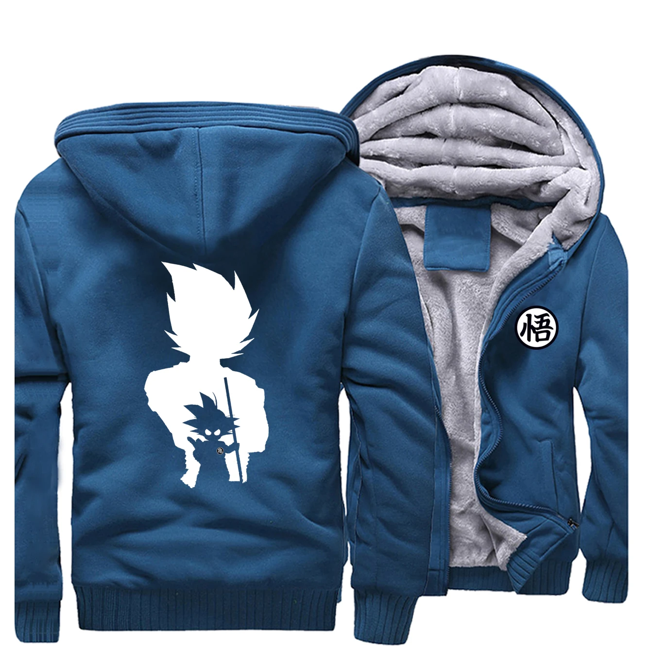 Dragon Ball Saiyan, Япония, аниме, весна-зима, боди для мужчин, модные флисовые куртки, новинка, аниме, модная Толстовка Харадзюку - Цвет: Lake Blue 1