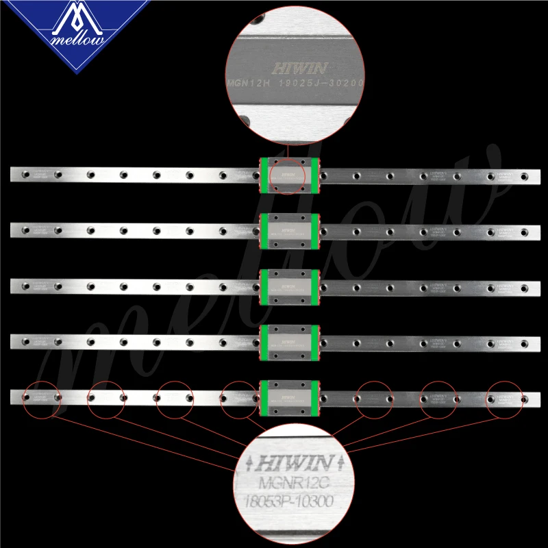 Мягкий 5 шт. оригинальные Hiwin MGN12H коляски+ 400 мм L MGNR12C линейные рельсы из нержавеющей стали для 3D-принтера BLV MGN Cube