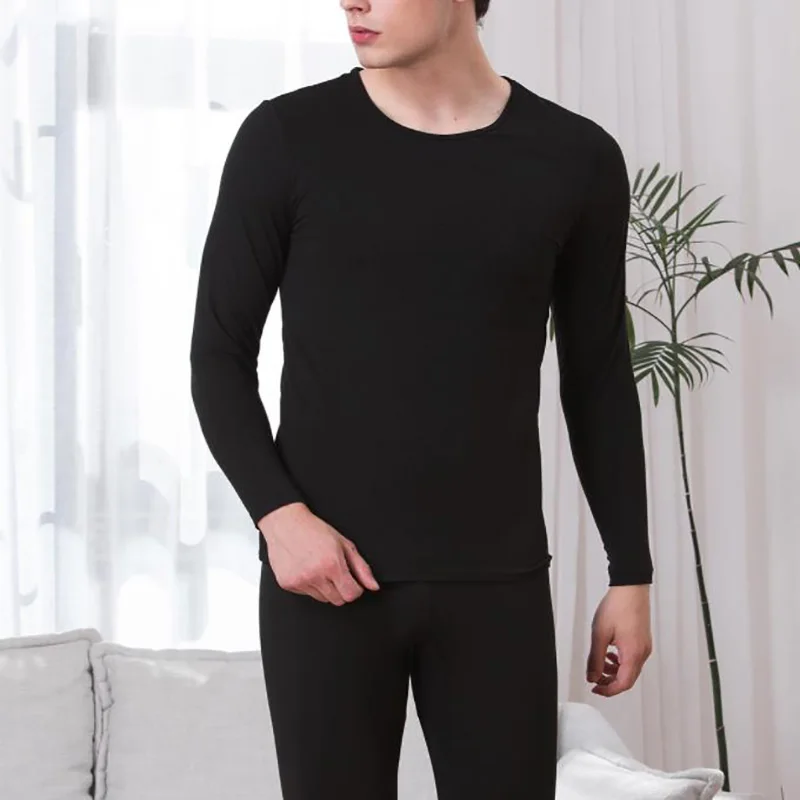 Black XL Xiaomi Instant me термобелье набор волшебный бархат Базовый теплый комплект одежды дышащая удобная мягкая теплая одежда для мужчин - Цвет: Black XL