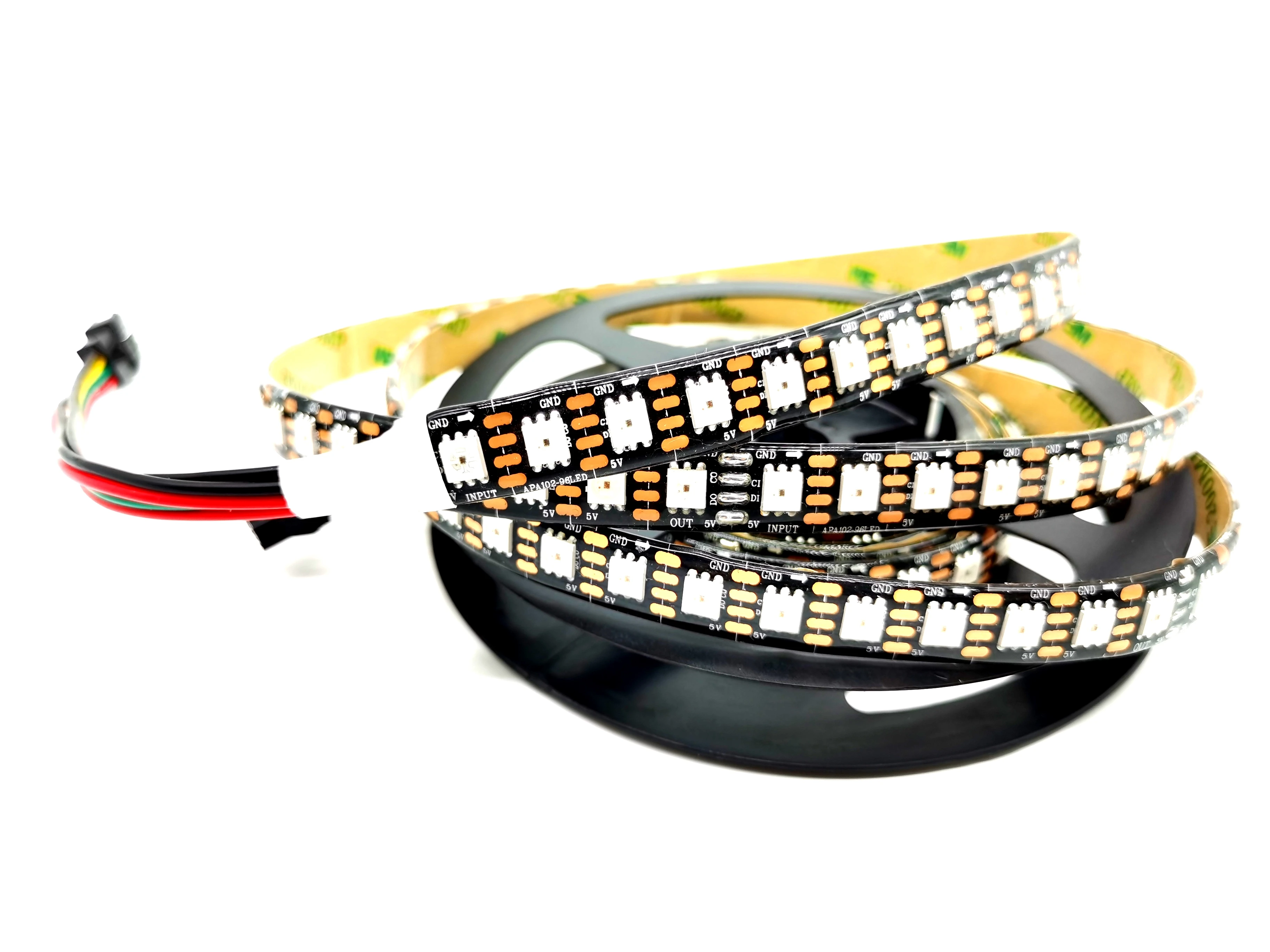 Светодиодная ленсветильник SK9822/APA102 dream color 5050 rgb 96led/ 96 Pixel/m smart digital LED strip IP20/IP65/IP67 Black