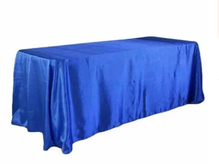 145x320cm White/Black Tablecloths Table Cover Rectangular Satin Tablecloth for Wedding Birthday Party Hotel Banquet Decoration - Color: blue
