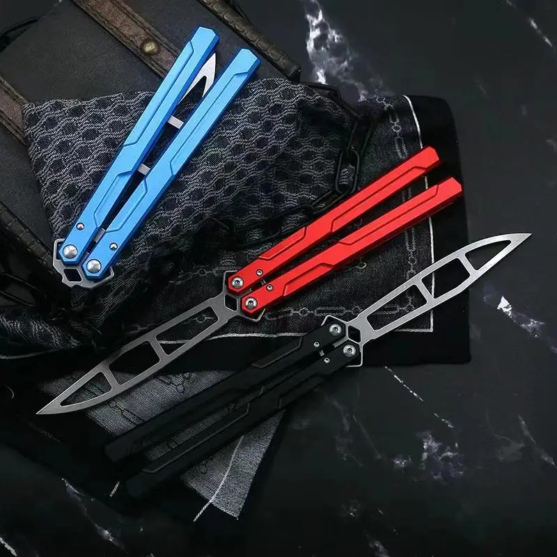 

New Arrival Butterfly Trainer Jilt Knife 420 Blade 6061 Aviation Aluminum Handle Bushing System Free-swinging Knife