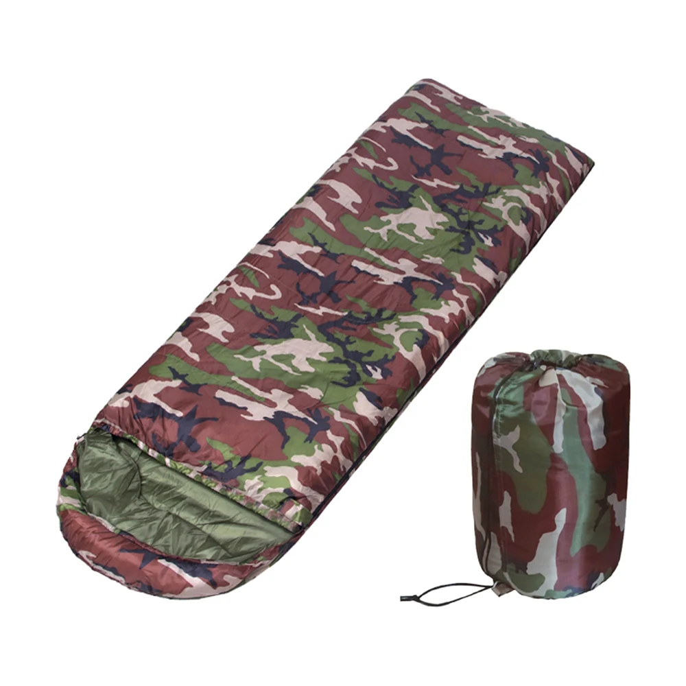Горячий тур спальный мешок Кемпинг Конверт спальный мешок тепловой Взрослый зимний спальный мешок Открытый путешествия водонепроницаемый спальный мешок - Цвет: Camouflage 1.0KG
