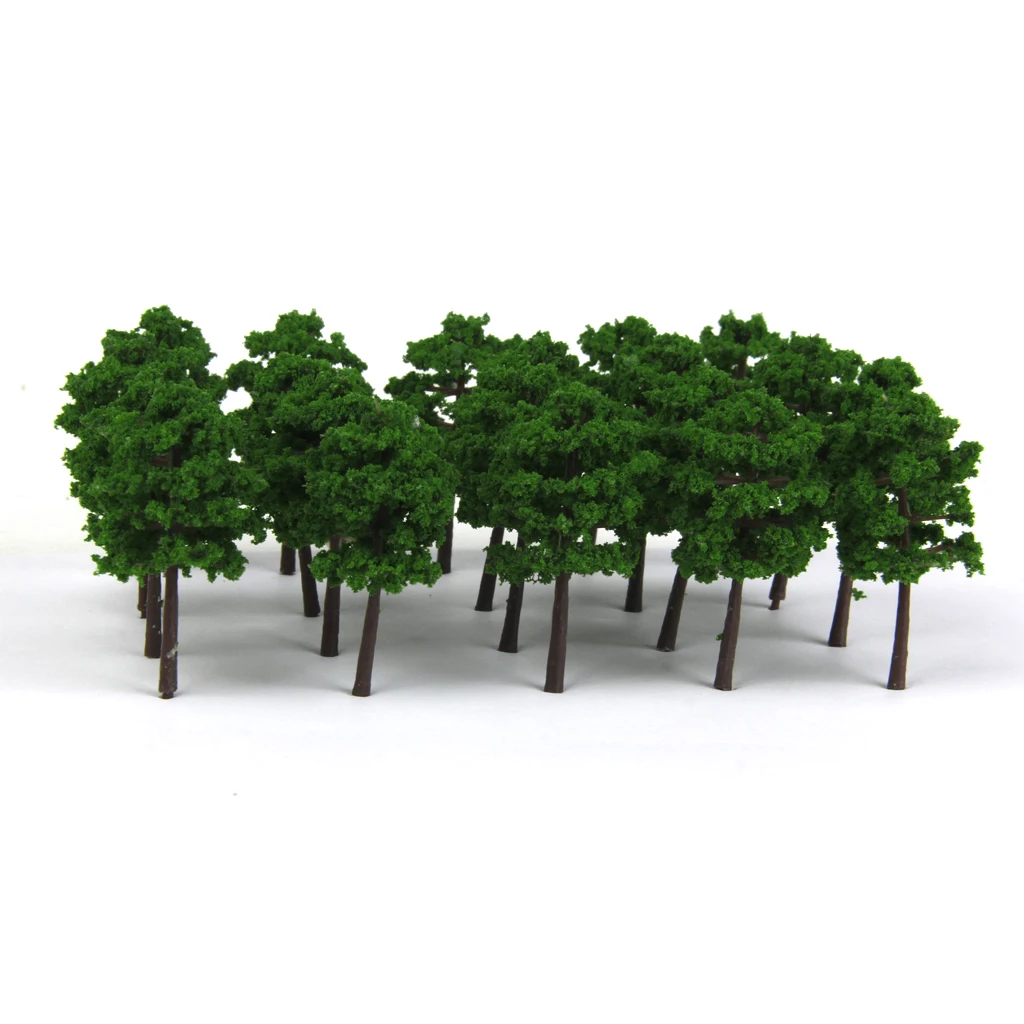 40pcs Model Tree Train Railroad Architecture Diorama Z Scale for DIY Crafts or Building Models (5cm Green)