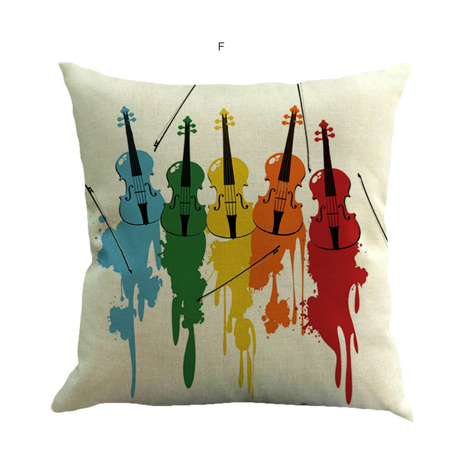 Piano Music Note Pillow Sofa Bedroom Car Decoration Cushion Case - Цвет: F