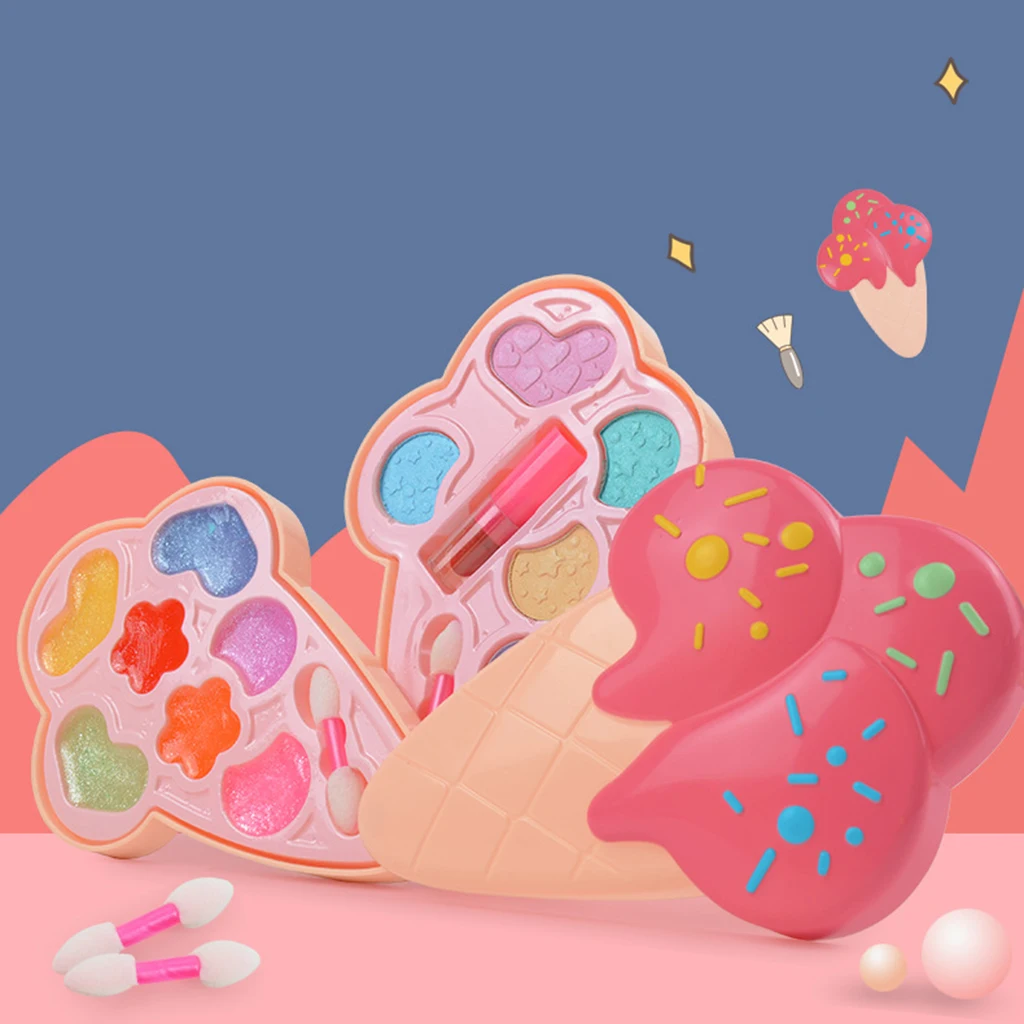 Children Makeup Toy Kit Pretend Play for Party Games Birthday Princess Dress up Little Girl Gift Age 3+