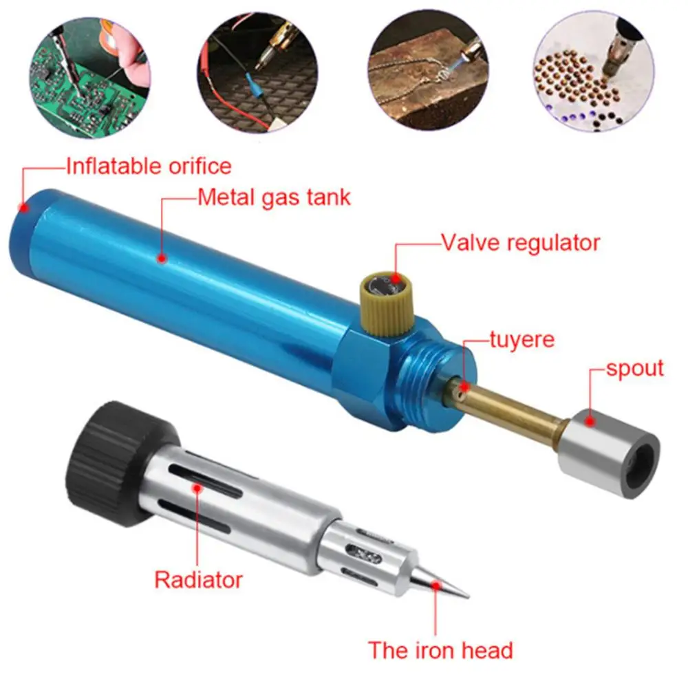 Электронный беспроводной паяльник Газовый паяльник пламя Бутан 7 мл Сварка тепловой пушкой факелы инструмент 1300 градусов сварочное оборудование