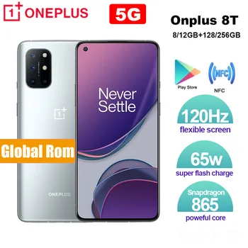 

Brand New Oneplus 8T 8 T SmartPhone 120Hz Fluid AMOLED Display Snapdragon 865 Octa Core 65W Warp Charge One plus 8T Mobile Phone