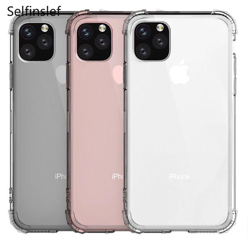 Сверхпрочный защитный чехол для iPhone 11 Pro Max X XS Max, усиленный силиконовый прозрачный чехол с четырьмя углами для iPhone XR 6 6S 7 8 Plus