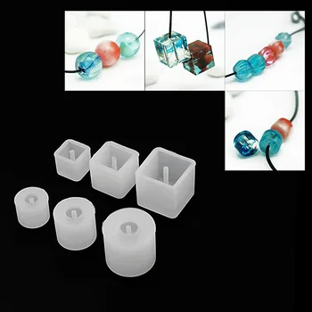 

3PC Round Square Beaded Jewelry Making Manual Mould Perforated Mould DIY Silicone Mold Crystal Clay Epoxy Beads