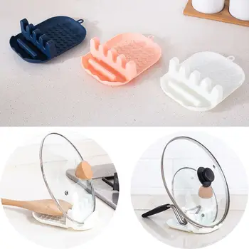 

1 PCs Kitchen Cooking Tools Kitchen Silicone/PP Spoon Rest Utensil Spatula Holder Heat Resistant Storage Shelves 3 Colors