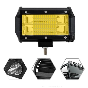 

5inch LED Light Bar 72W 11000LM Flood Beam Off Road Waterproof Yellow Car