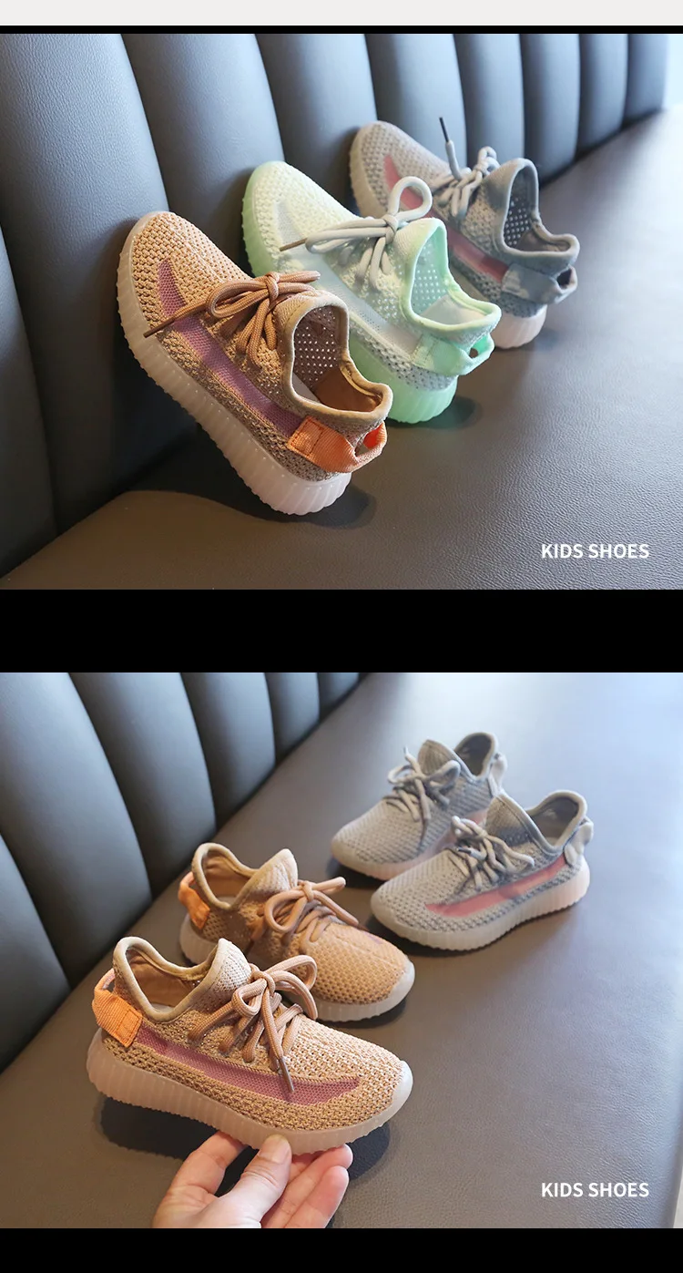 Кокосовая Мужская обувь для маленьких и больших девочек; коллекция 11,11 года; Детские кроссовки с дышащей сеткой; весенняя обувь