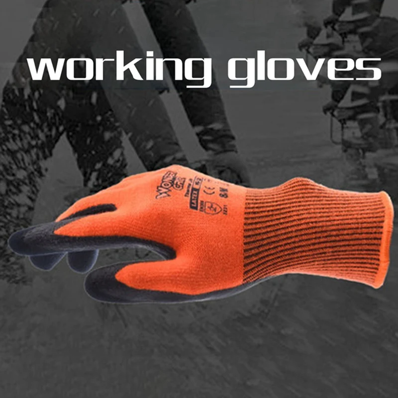 Защитные рабочие перчатки, латексные перчатки с двойным покрытием ладони, морозостойкие, теплые, морозостойкие, зимние, противоскользящие