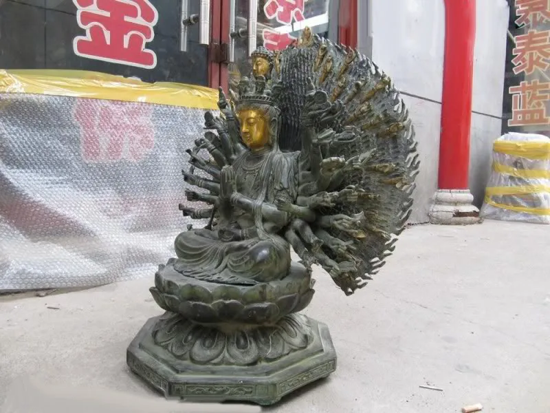 Народный латунный медный известный Guan Gong WeiTuo воин дверь Бог Вэй Туо рыцарь Будда