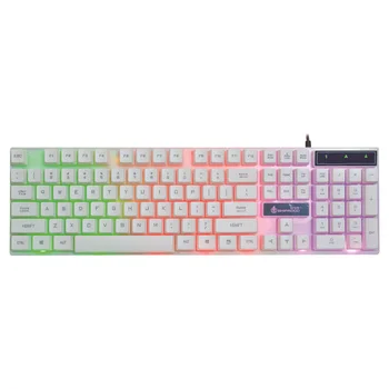 

Backlight Wired Universal Office 104 Keys Mechanical Feeling Ergonomic Gift Led Illuminated Sensitive Plastic Gaming Keyboard PC
