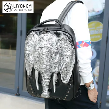 

Elephant 3d Backpack Student Computer Bag Bag Male Lady European and American Travel Pu Big Backpack Guangzhou Wholesale