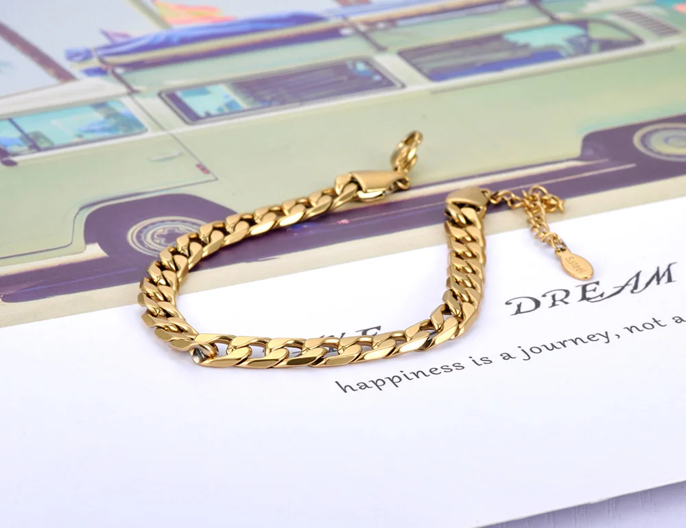 JeeMango Hiphop/Rock 316L Edelstahl großes dickes Kettenarmband für Männer und Frauen, Punk-Gliederkette, Vintage-Armband JB20174 – Detail 4
