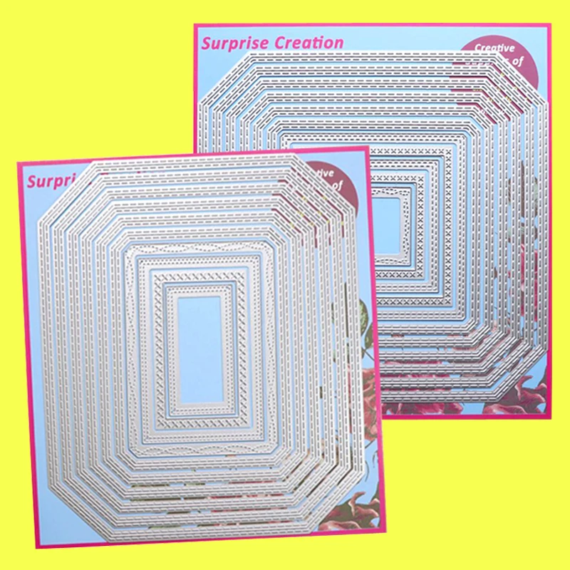 

2-Set Large Cutting dies Polygon Rectangle & Square Cardmaking & Scrapbooking DIY Craft stencil