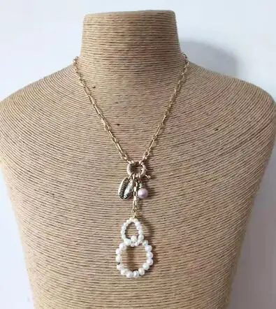 necklace Подарок, богемные четки, розовые бусы heishi, ожерелье, бижутерия, День Святого Валентина, чокер, дроссель, крупное жемчужное ожерелье для женщин, femme - Окраска металла: necklace