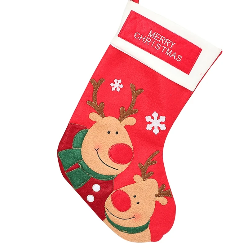 New Christmas Stocking Decoration Gift Bag Santa Claus Elk Snowman Gift Candy Bag Xmas Tree Hanging Ornament - Цвет: A3