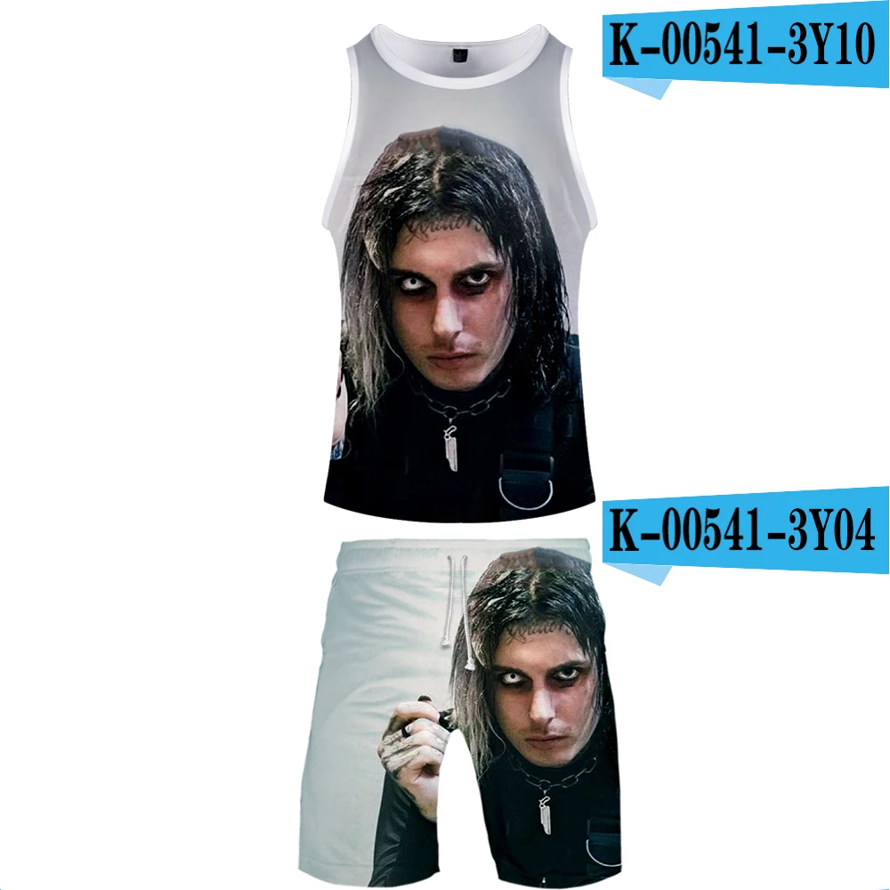 Ghostemane, комплект из двух предметов, майка и шорты, Harajuku, Мужская майка, уличная одежда, Ghostemane, баскетбольная майка без рукавов, уличная одежда - Цвет: Оранжевый