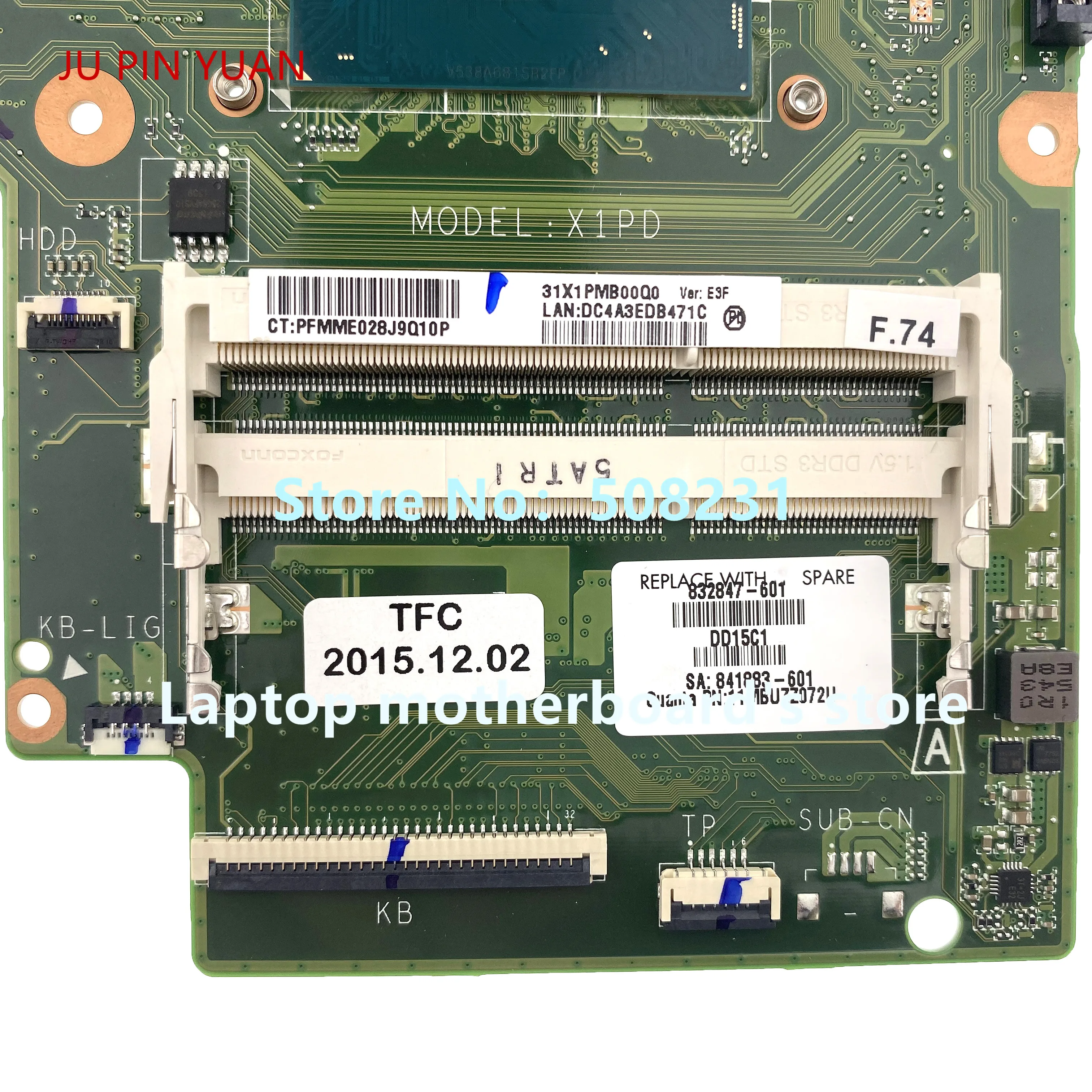 JU PIN YUAN 832847-601 832847-501 DAX1PDMB8E0 For HP Pavilion Gaming Notebook 15-ak 15T-K Laptop Mo
