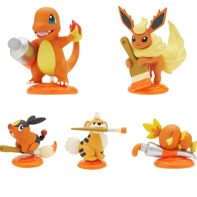 BANDAI paleta roja de Pokémon para niños, juguete de Anime, Charmander,  Flareon, faisán, Gacha, Original de Japón|Figuras de acción| - AliExpress