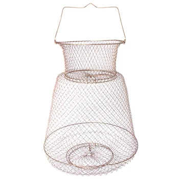 

25x44cm Steel Wire Fishing Cages Foldable Metal Net Fish Basket for Outdoor Crab Angling Tackles Fish Protection Products