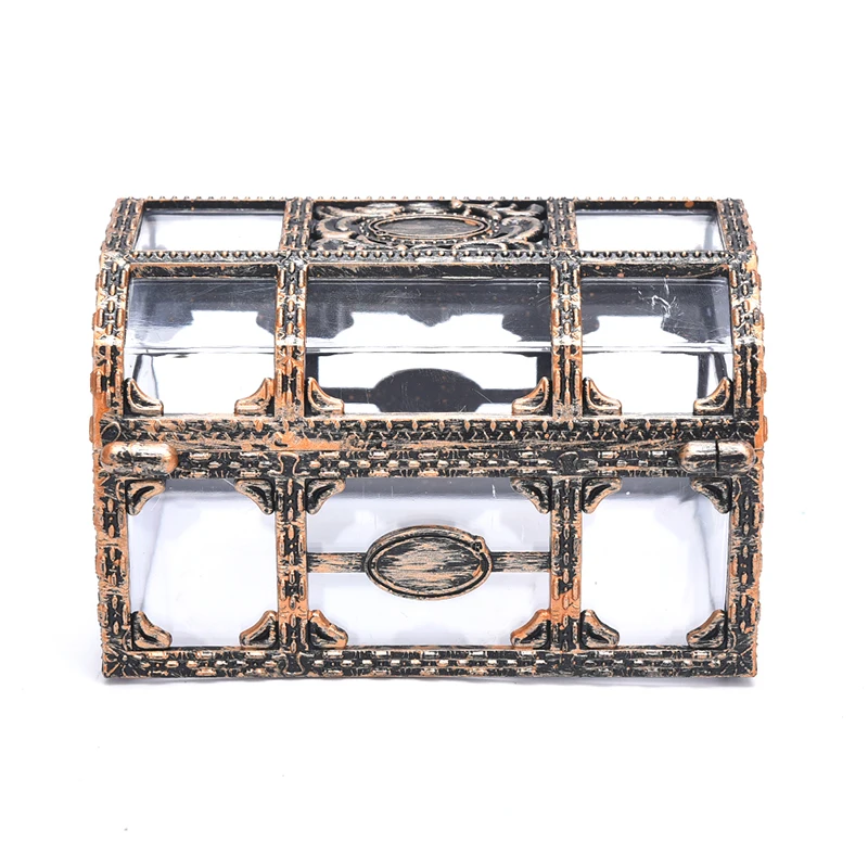 Plastic Money Container Storage Box Toys Transparent Pirate Anime Toys For Children Pirate Crystal Gem Treasure Box Toy Figures