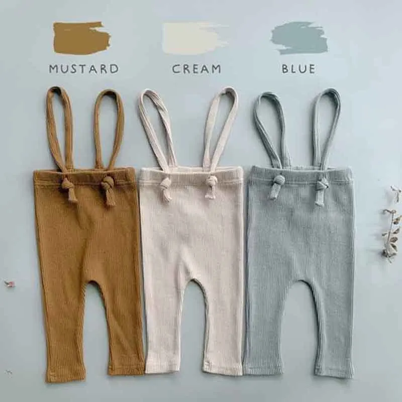 Infant Kids Suspender Pantyhose Spring Autumn Cotton Breathable Baby Girls Boys Solid Color High Waist Bandage Leggings Overalls baby trousers,cotton pants,baby leggings