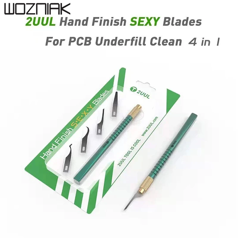 2UUL 4 In 1 SEXY Blades Hand Finish For Pcb Underfill Clean Multifunctioal Motherboard BGA Chip Glue Cleaning Scraping Pry Knife trim panel removal tools