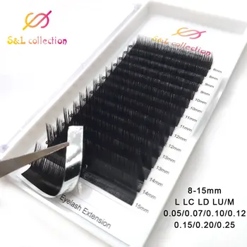 

Individual Eyelash Extension L//LC/LD/LU/M Curl 8-15mm Mix Lashes False Eyelash Extensions Matte Black Faux Mink L Shaped Makeup