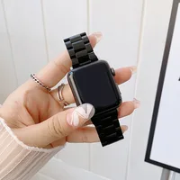 Voor Apple 1 2 3 4 5 6 Se Horloge Strap Iwatch 38Mm 40Mm 42Mm 44Mm drie Kralen Pc Plastic Kleur Polsband Voor Samsung Smart Horloge