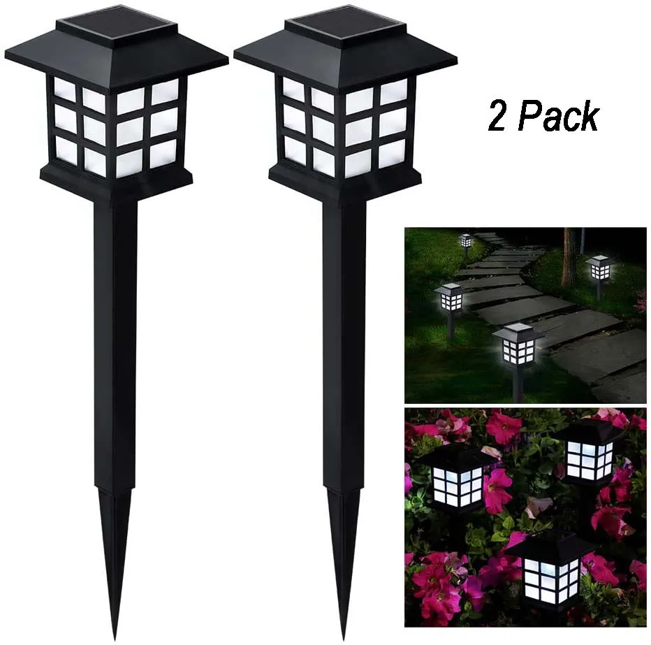 

2pcs led Solar Pathway Lights Waterproof Outdoor Solar Lights Garden Landscape Path Yard Patio Driveway Walkway