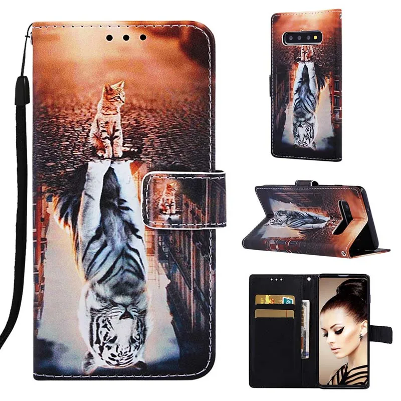 Чехол-бумажник для samsung Galaxy S10 S9 S8 Plus S10E S10 Lite из окрашенной кожи с откидной крышкой для samsung Galaxy Note10 Pro 5G
