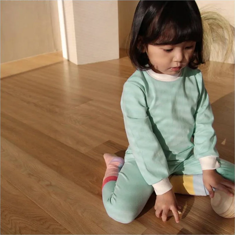 

2023 Korean Children Clothing Sets 2pcs Spring And Summer Cotton Suit For Boys And Girls Home Clothes Toddler Clothing 2-6 Years