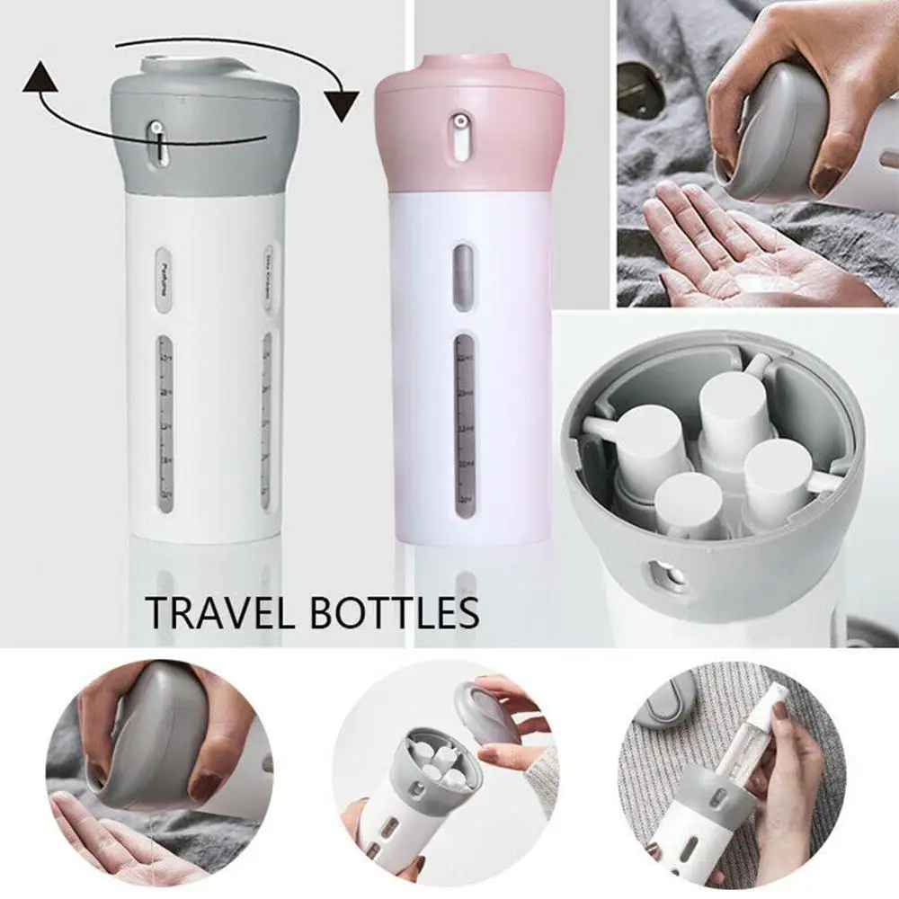 

2 Style Portable 4 in 1 Lotion Dispenser Lotion Shampoo Shower Gel Storage Sub-Bottle Travel Emulsion Bottling