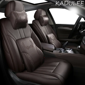 

KADULEE Custom Leather car seat cover For Ford Fiesta Mondeo Fusion Focus Escort S-MAX Edge Kuga Taurus Automobiles Seat Cover