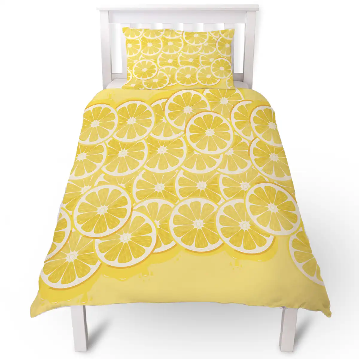 Fruit Lemon Slice Yellow Duvet Cover Pillow Case Quilt Cover Set