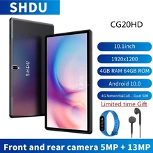 SHDU – tablette PC de 10.1 pouces Android 10, 1920x1200, SC9863A Octa Core, 4 go de RAM, 64 go de ROM, réseau 3G 4GLTE, AI Speed up, caméra 13mp