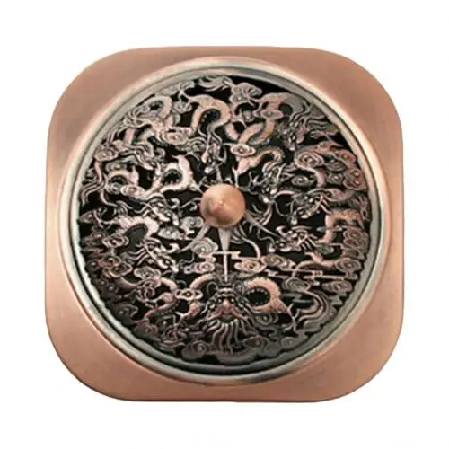 Antique Copper Китайский Дракон шаблон прочный цинковый сплав ладан держатель горелок безопасный кадило-ароматерапия офис Настольный украшения для дома - Цвет: Antique Copper