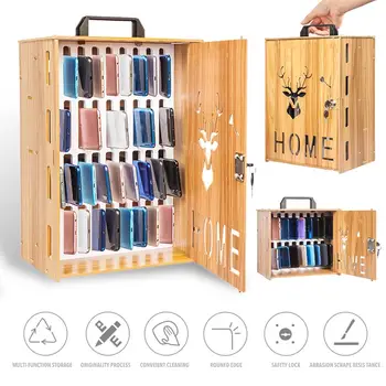 

Locked Mobile Phone Storage Box Storage Safe Box Office Conference Management Desktop Multi-lattice Employee Phone Storage Shelf