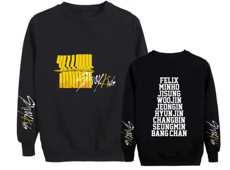 Модная детская толстовка с принтом в стиле Kpop Straykids Stray Пуловер унисекс круглым