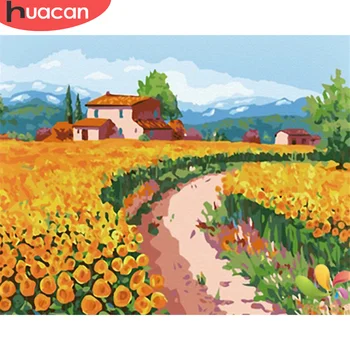 

HUACAN Painting By Number Flower DIY Pictures By Numbers Landscape Kits Drawing On Canvas Hand Painted Paintings Gift Home Decor