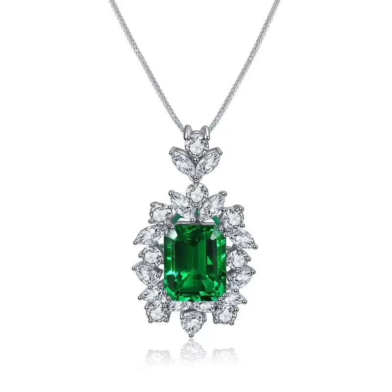 Pirmiana Custom Design New 9k Gold Necklace 5ct Lab Grown Emerald  Fashion Jewelry Women Christmas New Year Party Gifts