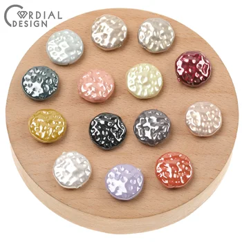 

Cordial Design 16*16mm 200Pcs Imitation Pearl Beads/Coin Shape/Jewelry Accessories/DIY Beads Making/Hand Made/Earring Findings